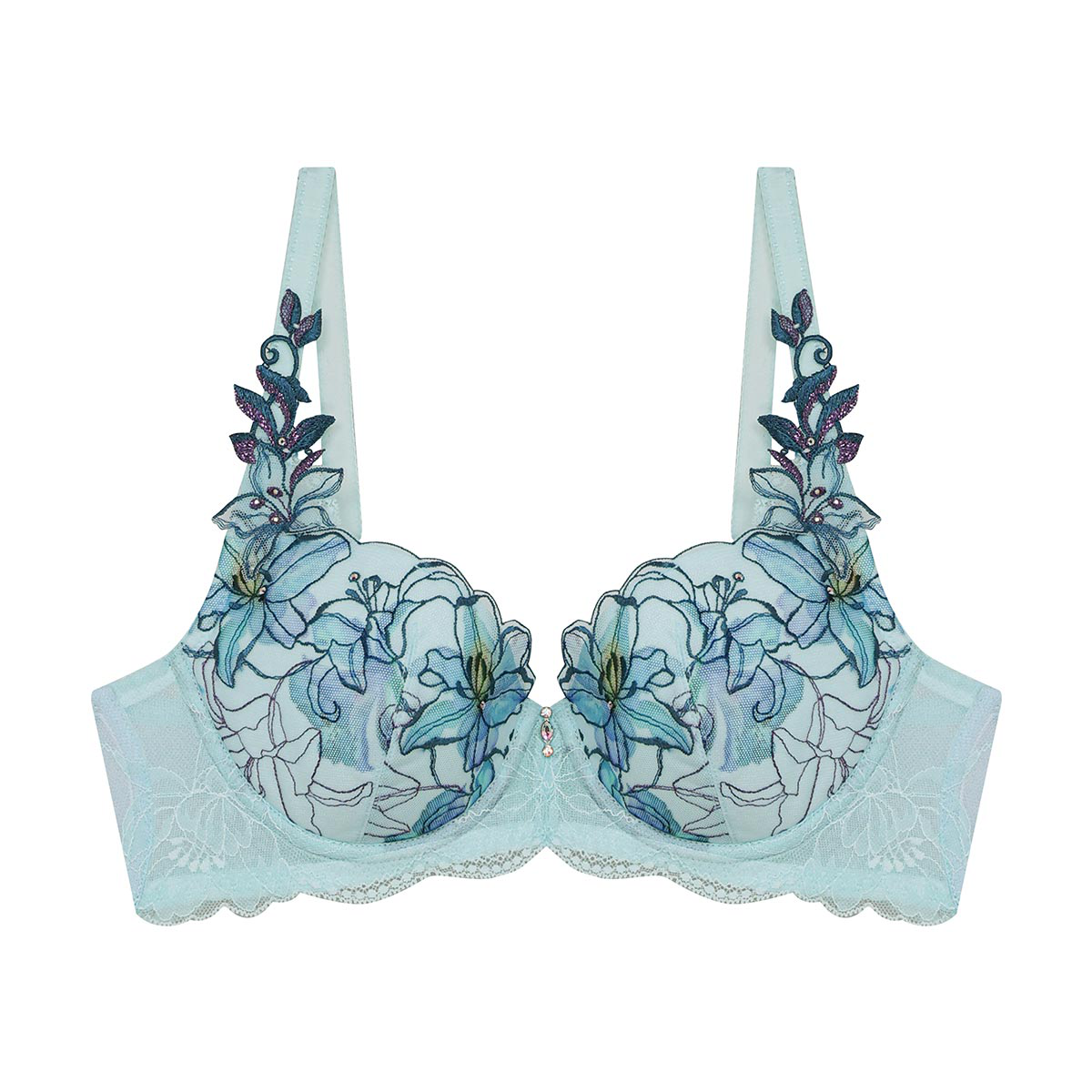 로맨틱 플라워 와이어 패드 브라(WBR1957), , large