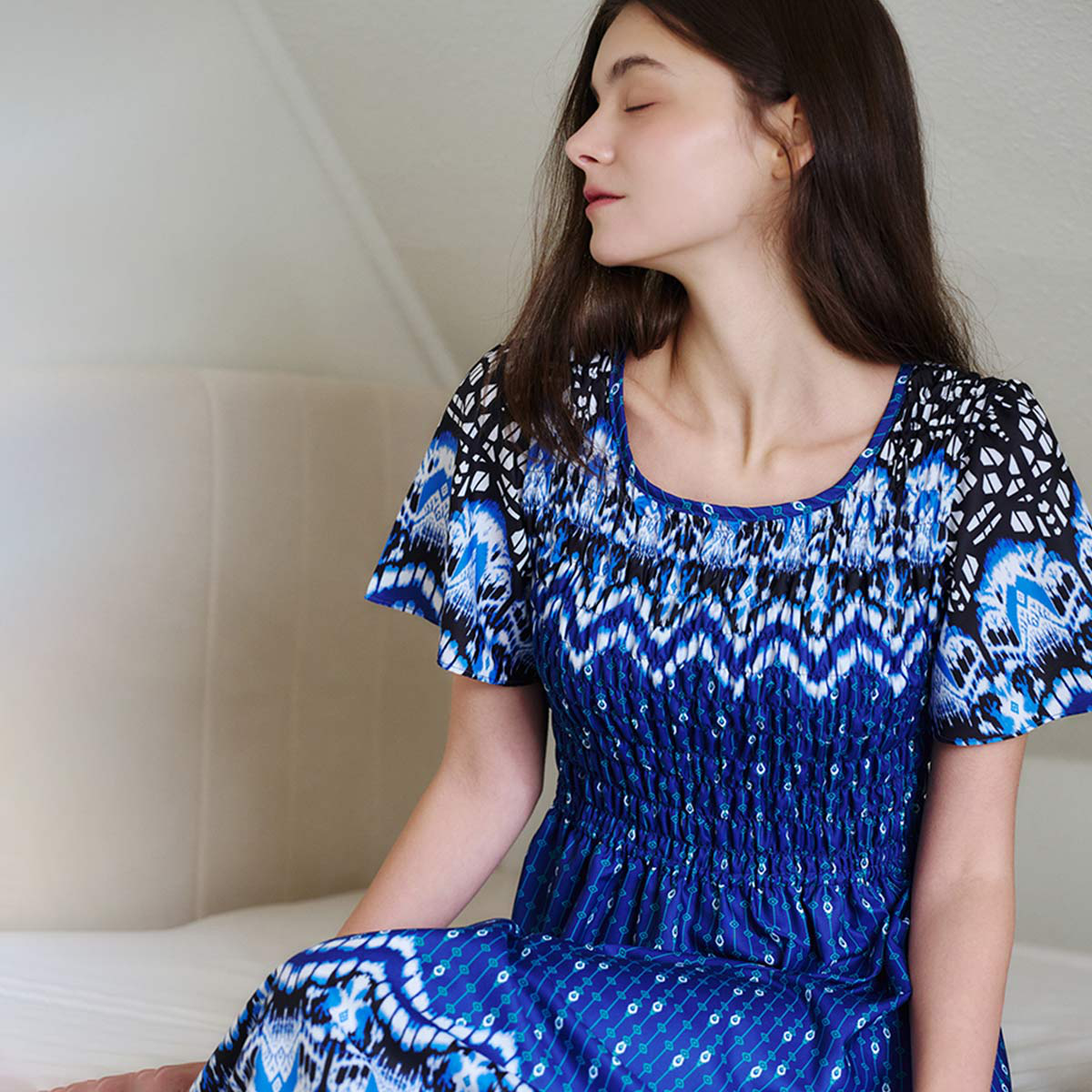 레이온 스모킹 보더나염 가운(VGN7026), , small