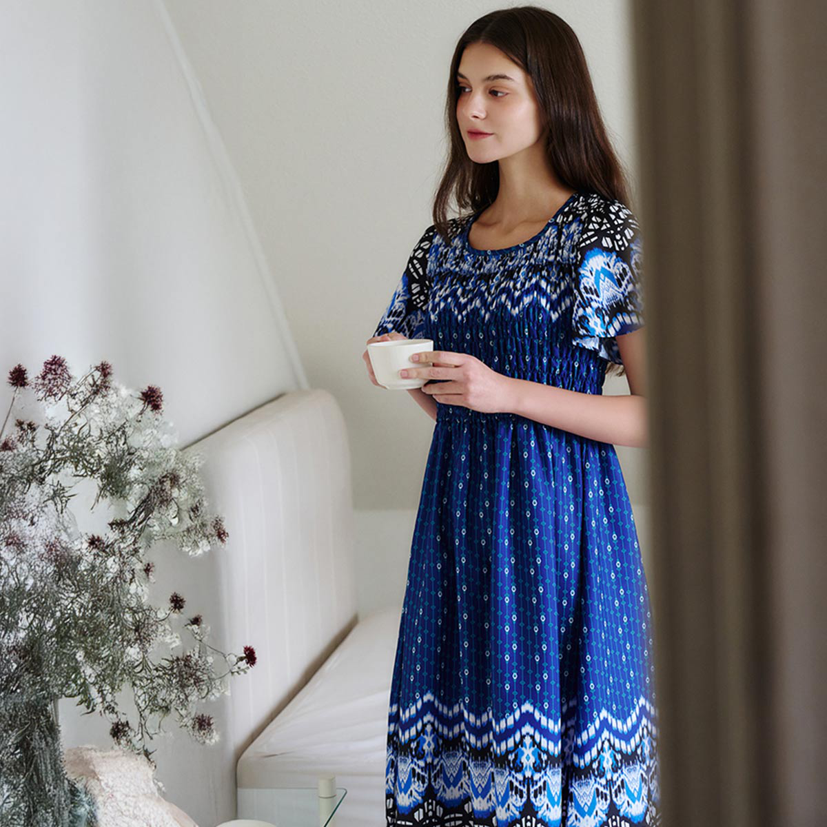 레이온 스모킹 보더나염 가운(VGN7026), , small