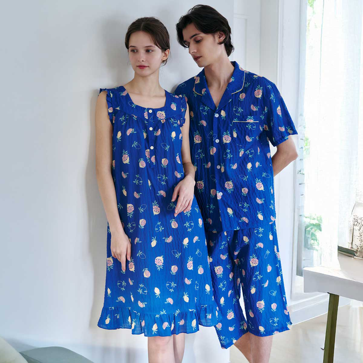 면 레이온 레몬나염 남성 파자마(VPA4528M), , small