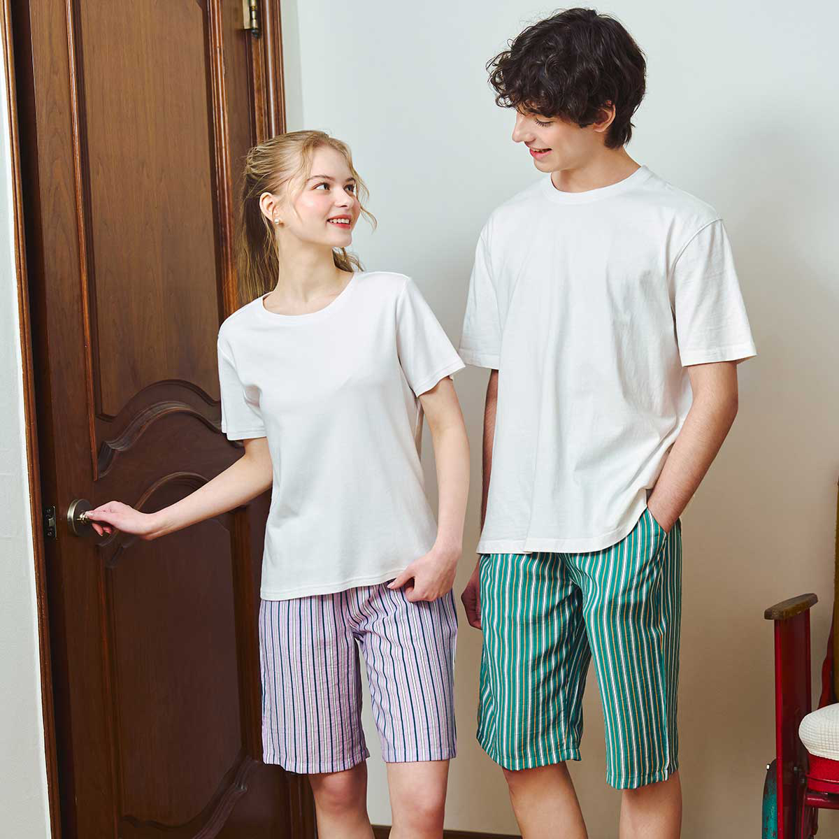 스트라이프 이지웨어 여성 반바지(SEP2556F), , small