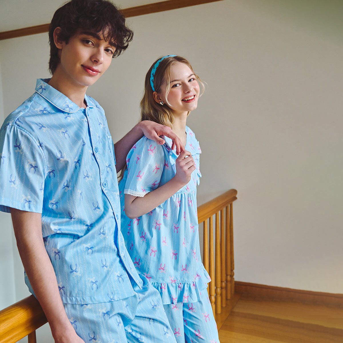 60수 주자 리본 나염 남성 파자마(SPA2506M), , small