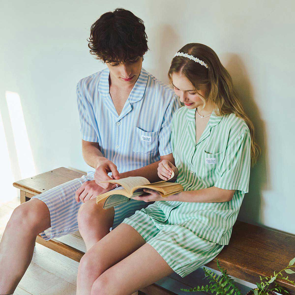 레이온 스트라이프 여성 파자마(SPAD511W), , large