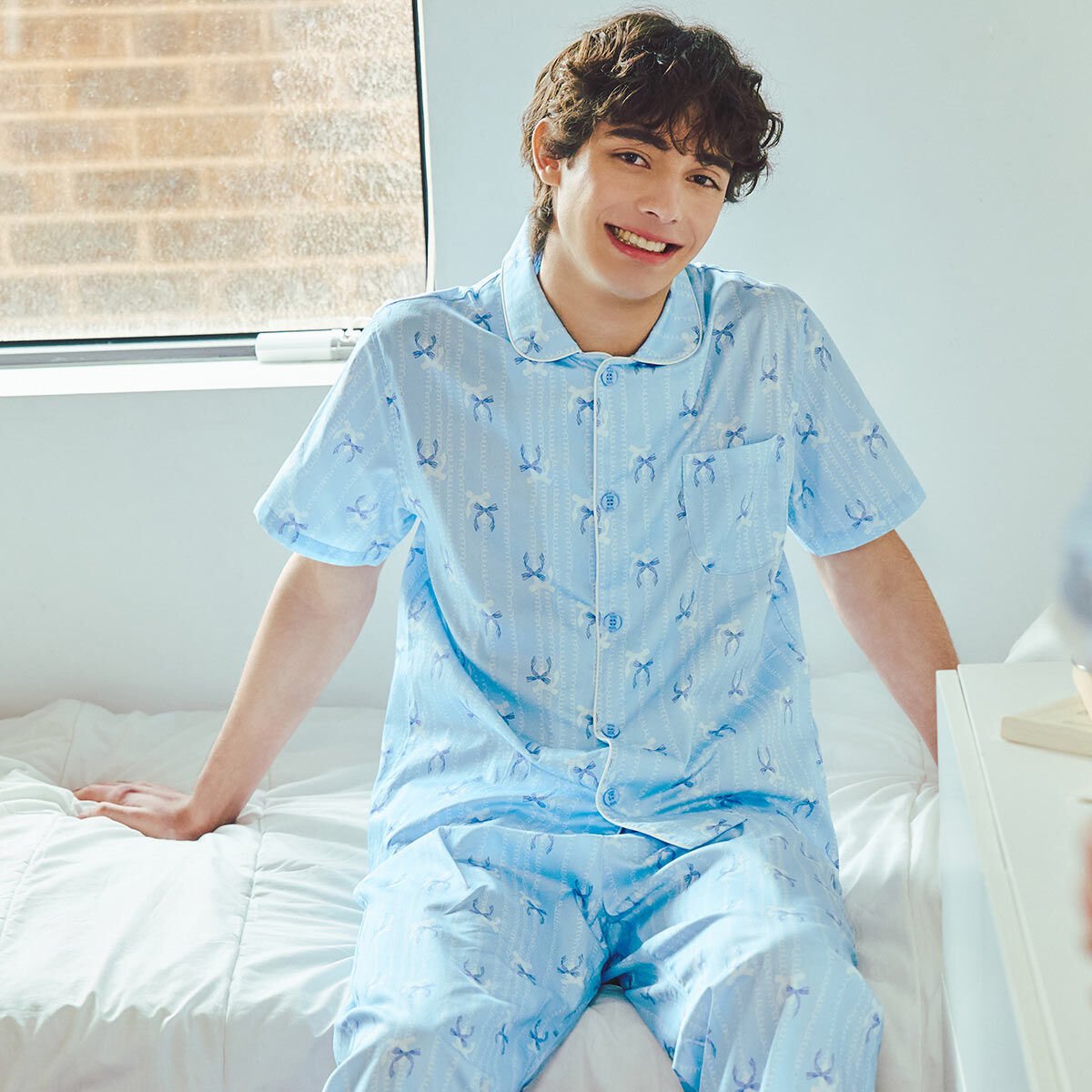 60수 주자 리본 나염 남성 파자마(SPA2506M), , small