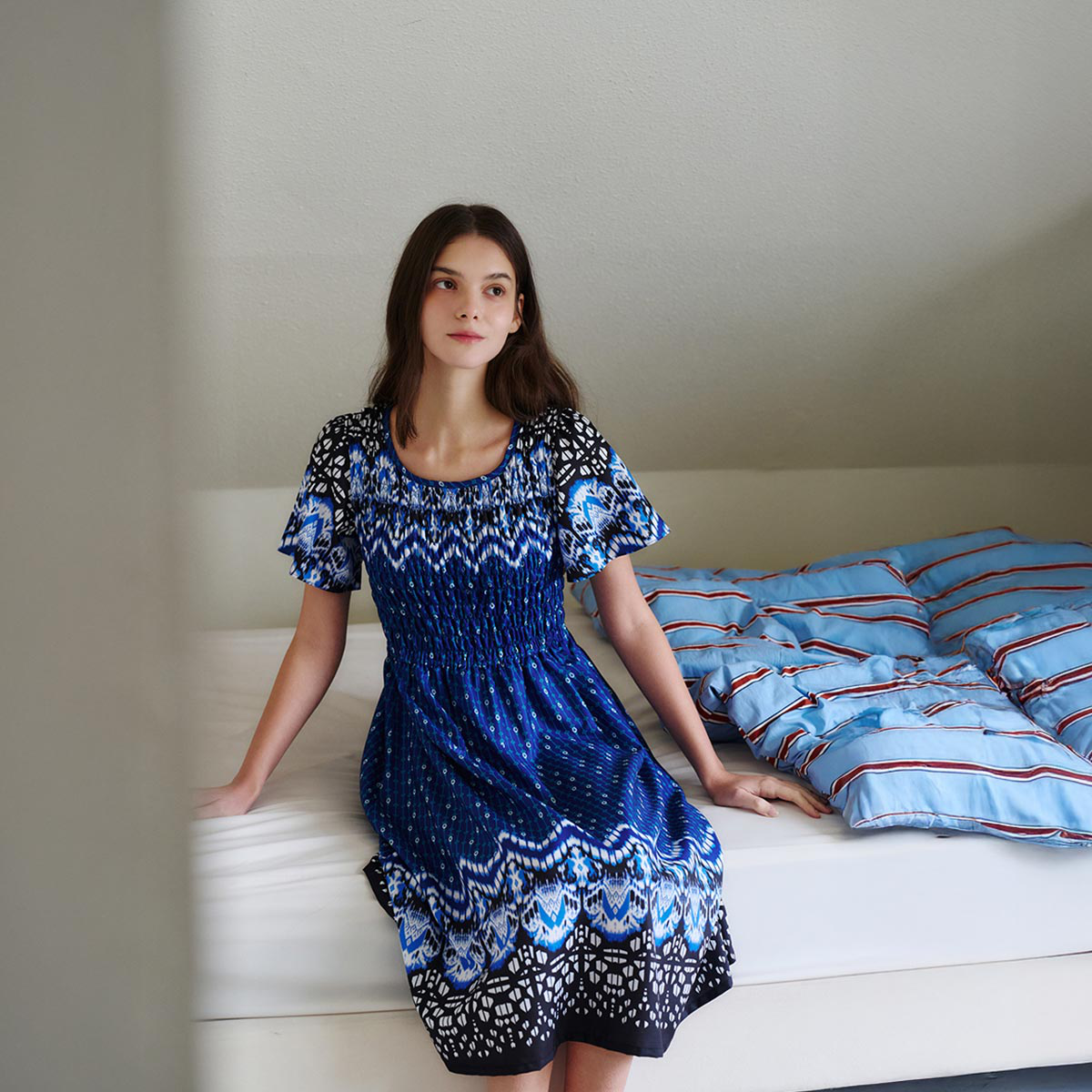 레이온 스모킹 보더나염 가운(VGN7026), , large