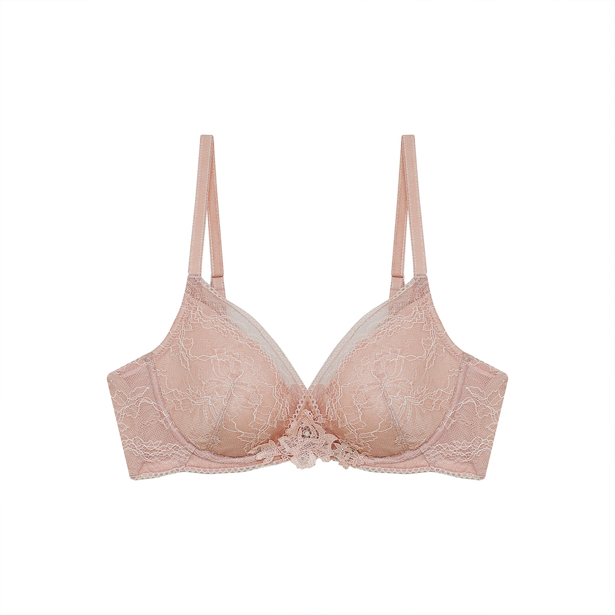 자카드 레이스 페미닌 패드 브라(WBR2080), , small