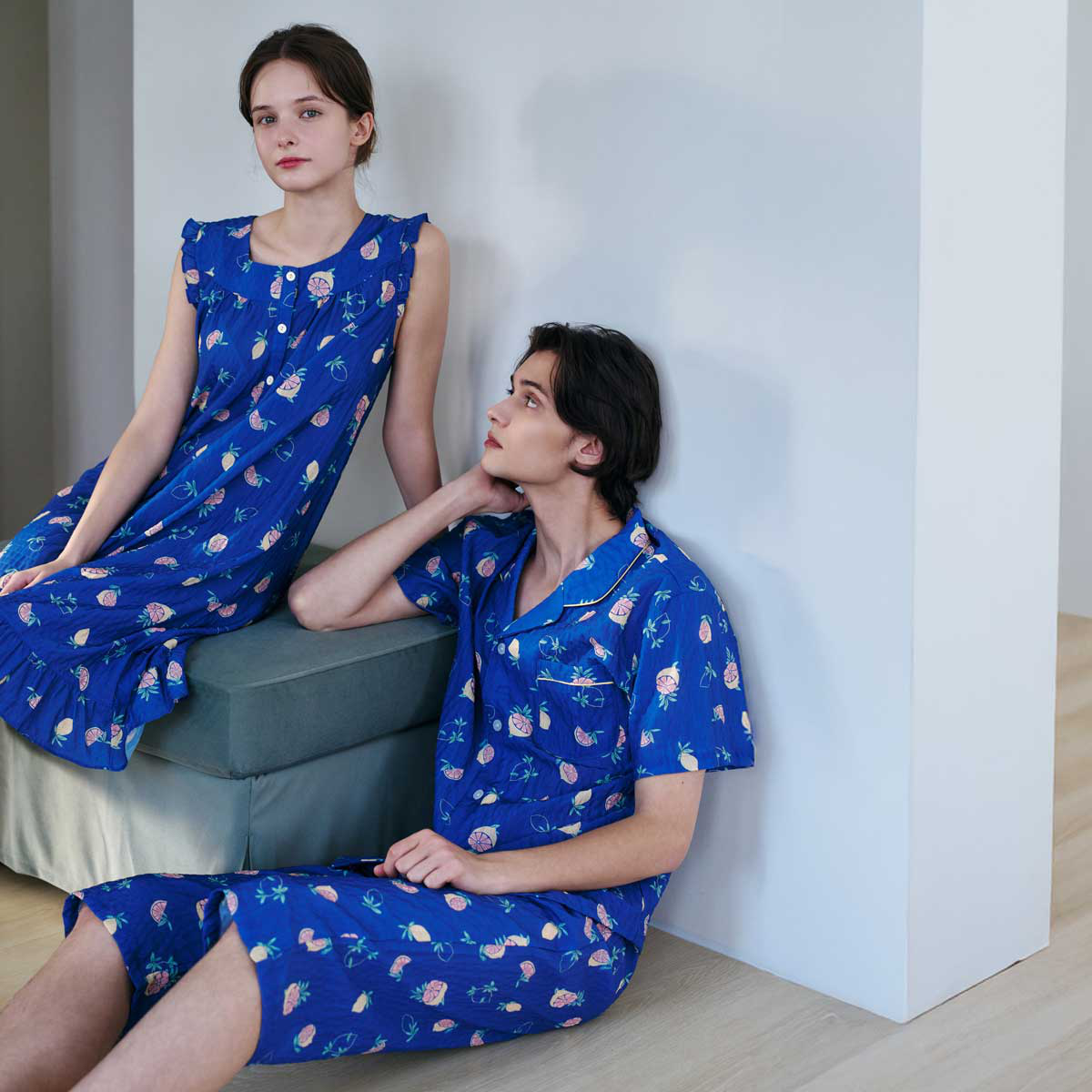 면 레이온 레몬나염 남성 파자마(VPA4528M), , large