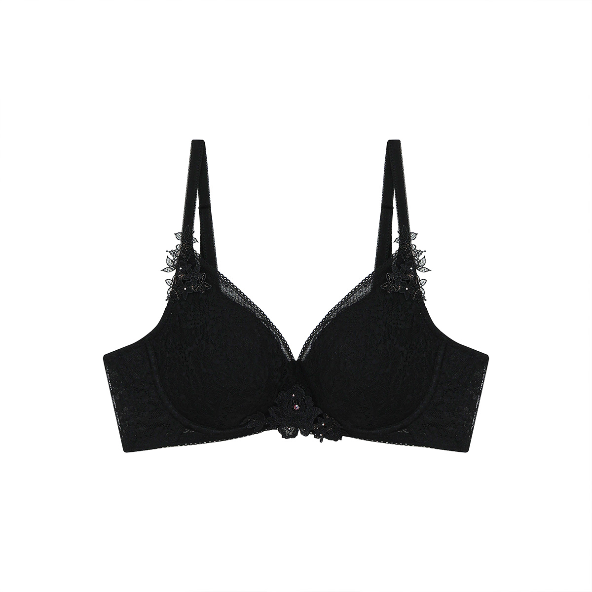 자카드 레이스 페미닌 패드 브라(WBR2080), , large